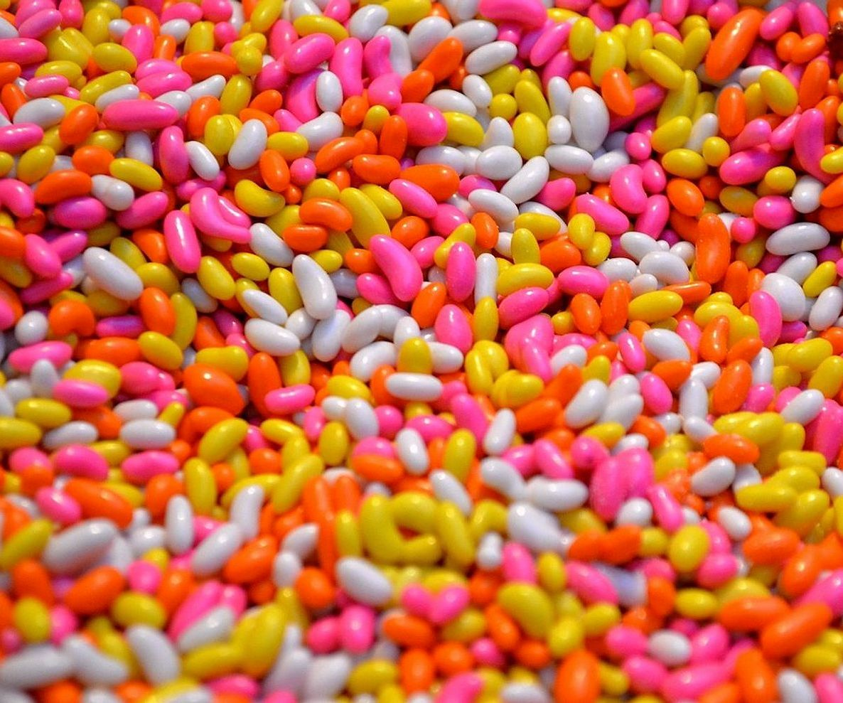 Colorful display of handmade chocolates and confectionery